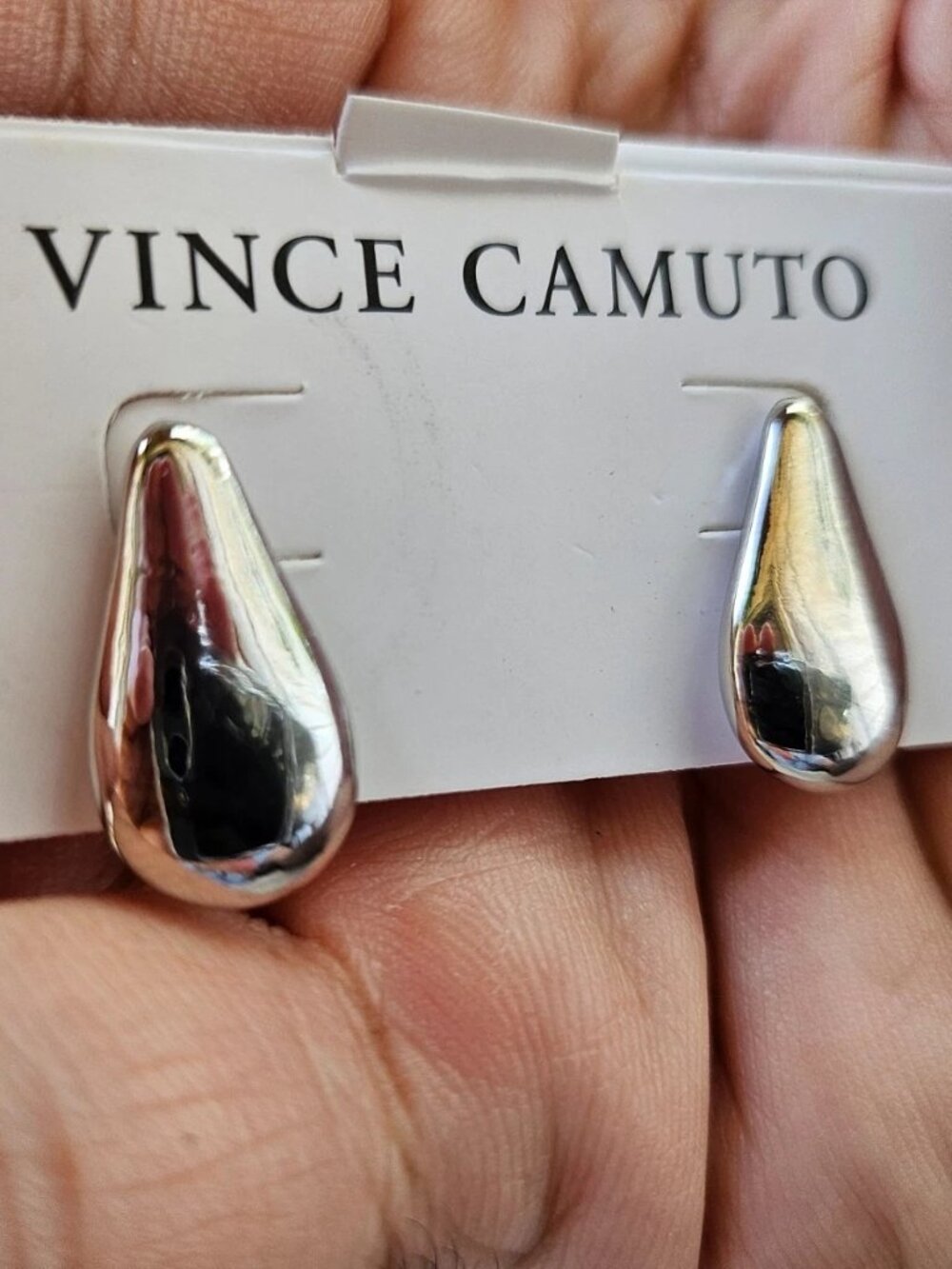 Vince Camuto Women Earrings Silver Tone Drop Shape Fashion Jewelry NWD